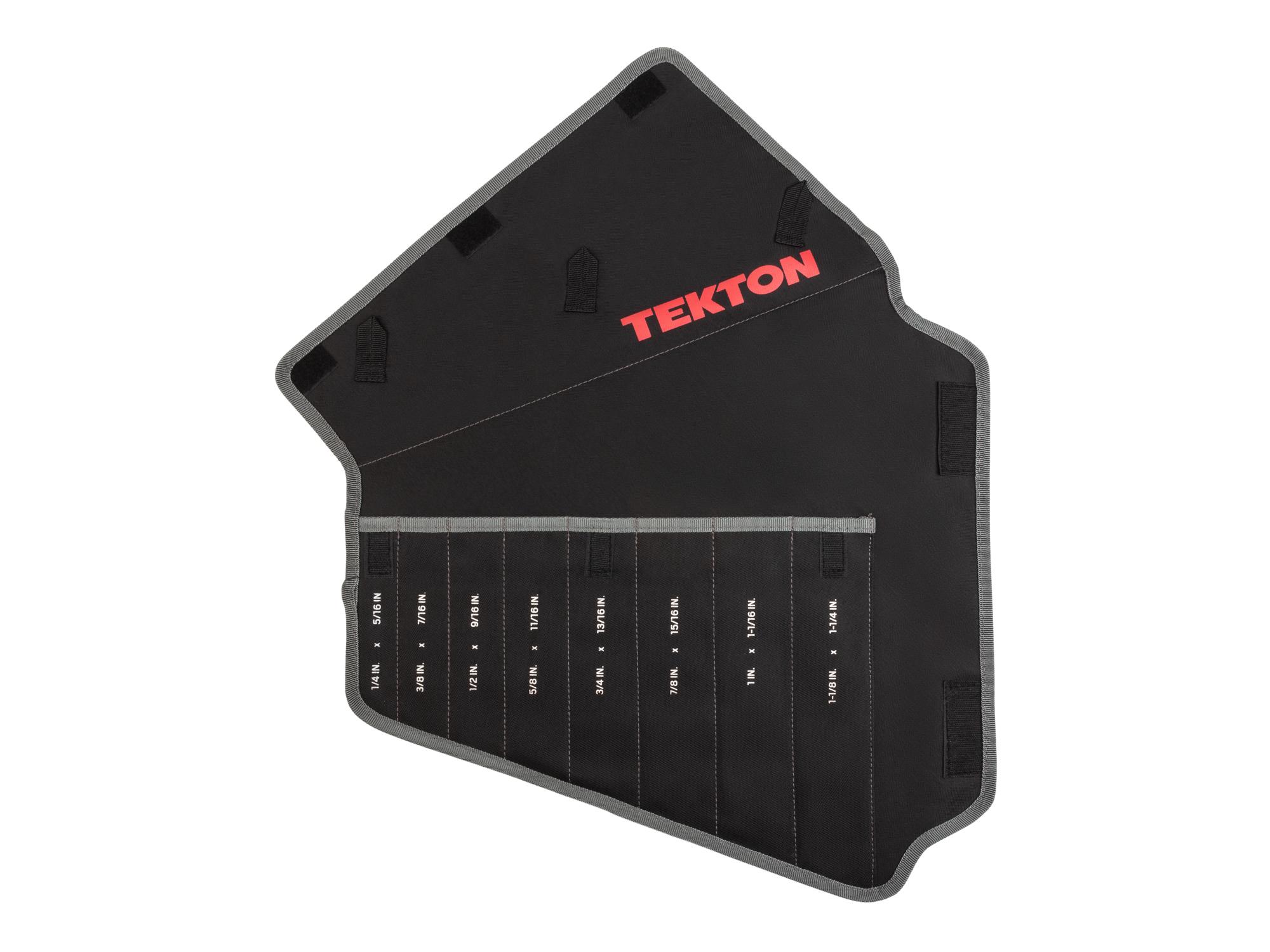 Front view of black Tekton roll wrench organization. Item #ORG27708