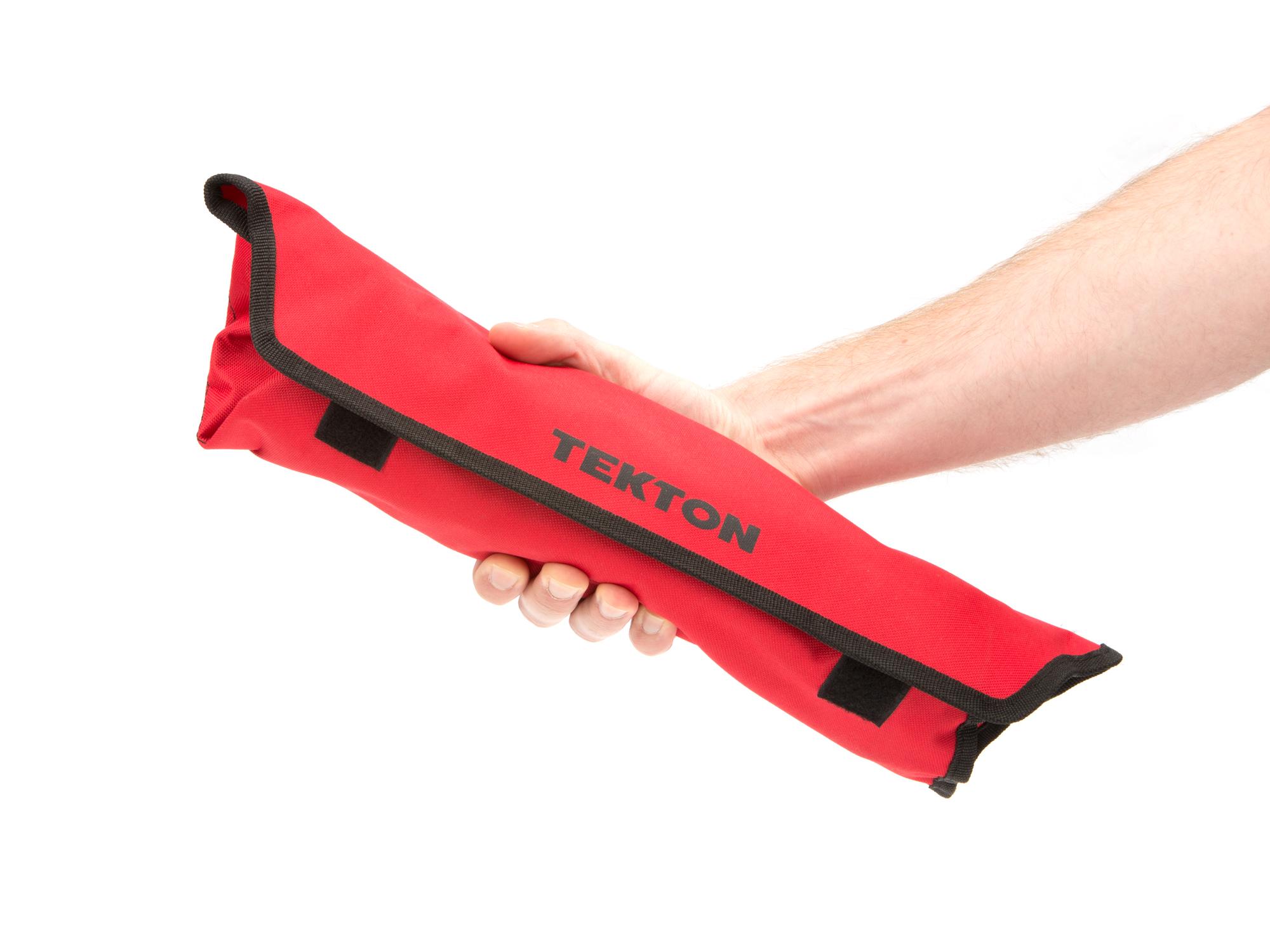 Person holding red Tekton roll wrench organization. Item #ORG27811