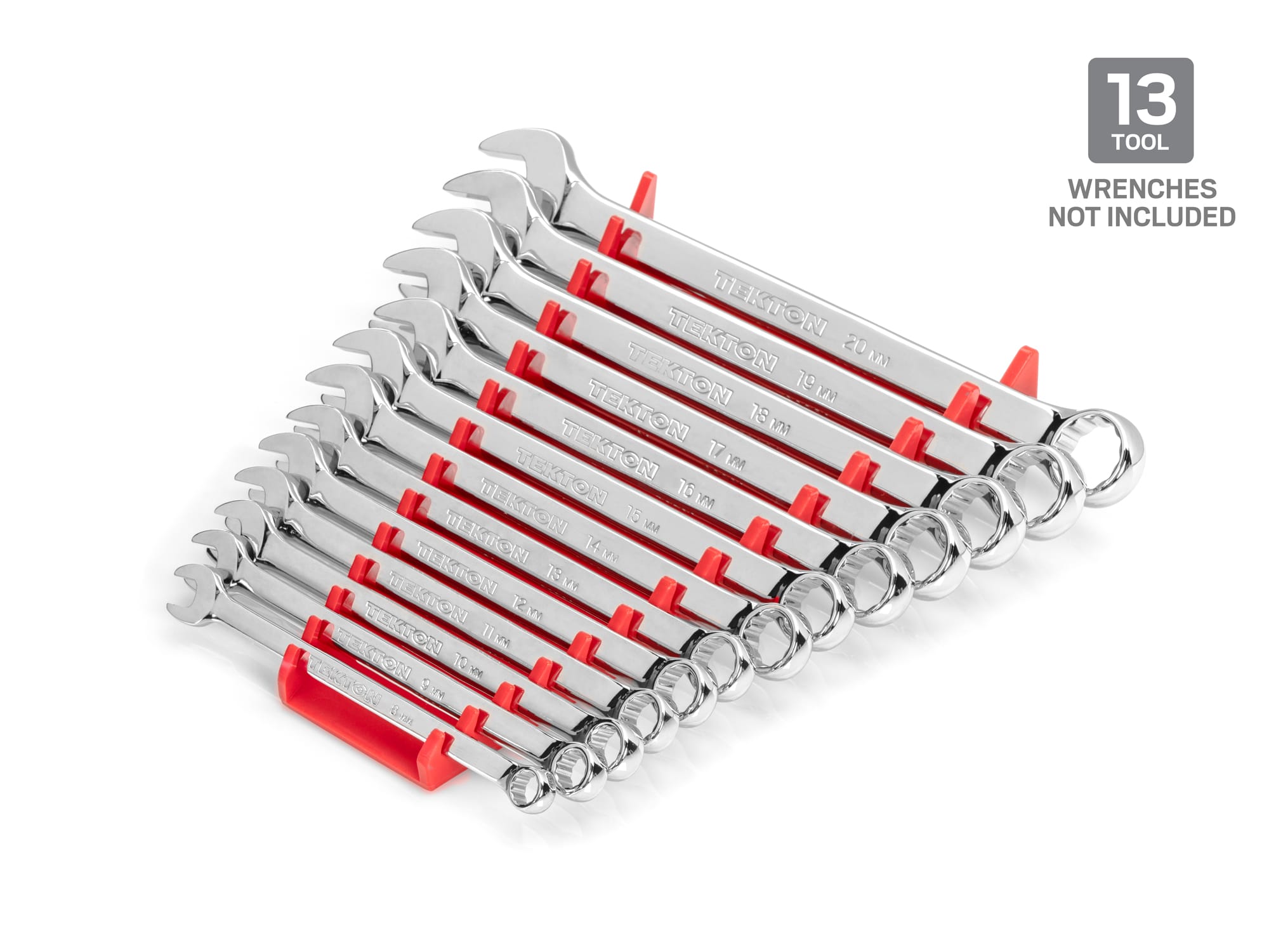 TEKTON 13-Tool Combination Wrench Organizer Rack (Red)