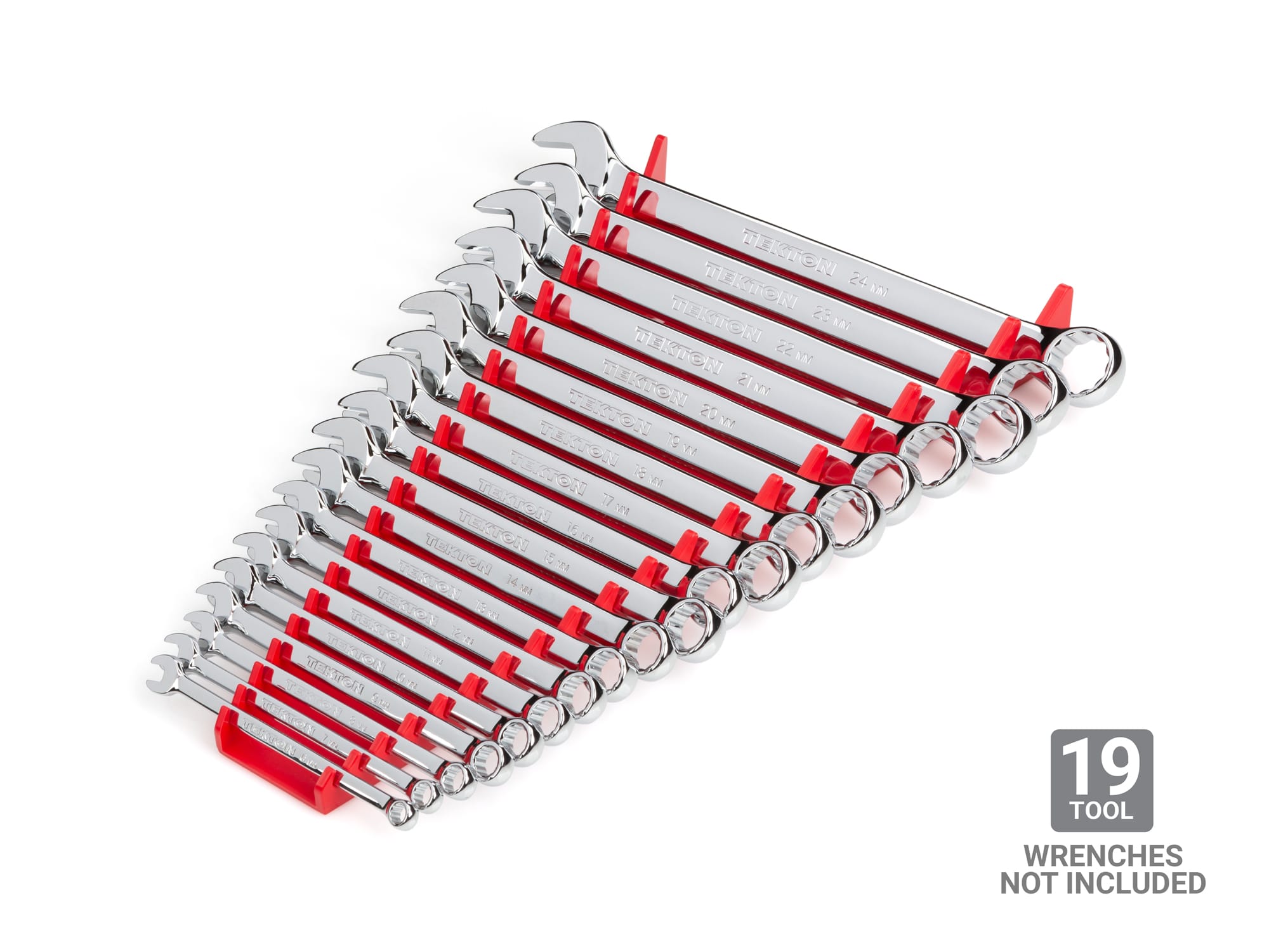 19-Tool Wrench Organizer Rack (Red) | TEKTON | Made in USA