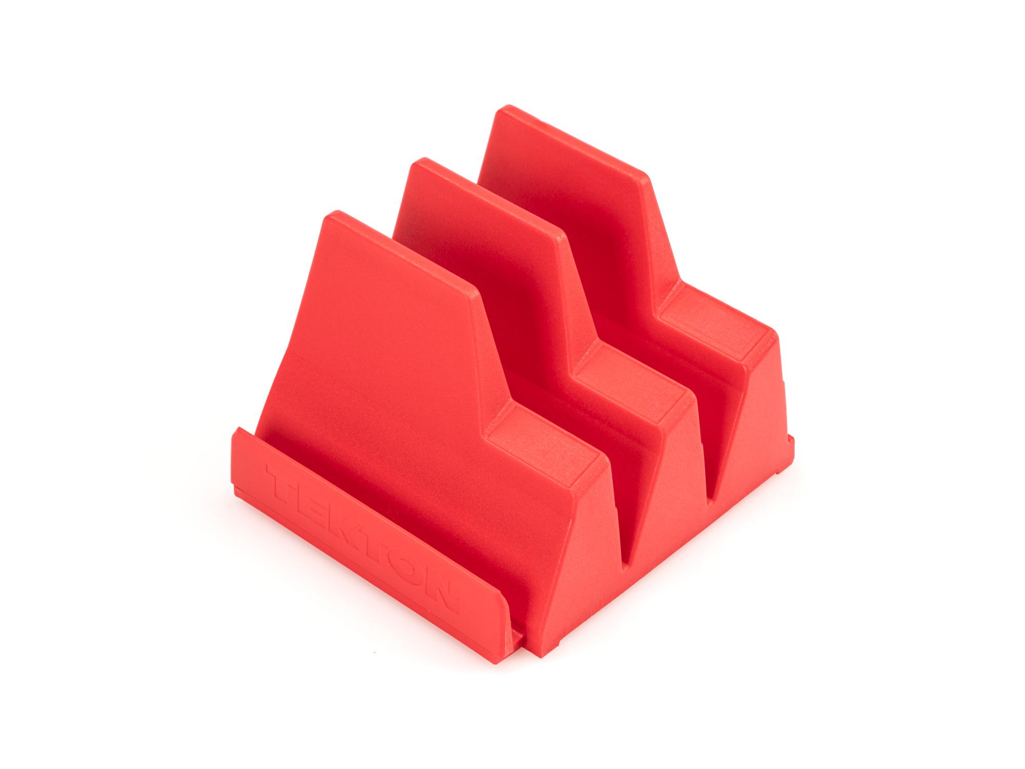 Front-right angle view of red Tekton modular wrench organization. Item #OTM21203