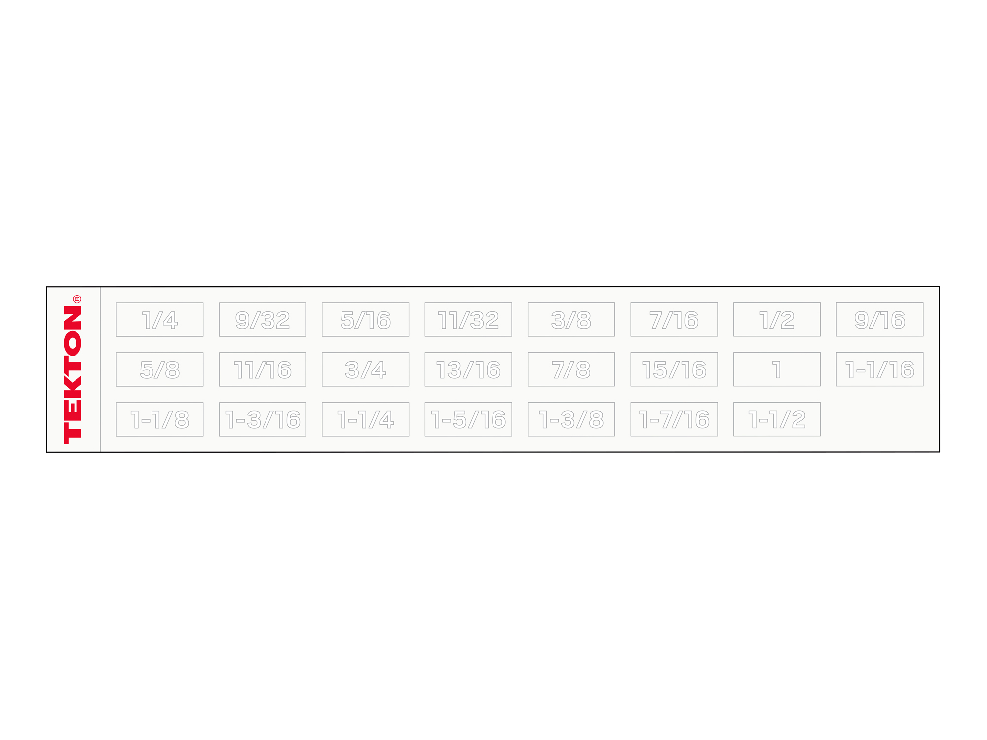 TEKTON Modular Wrench Organizer Label Sheet (1/4 - 1-1/2 in.)