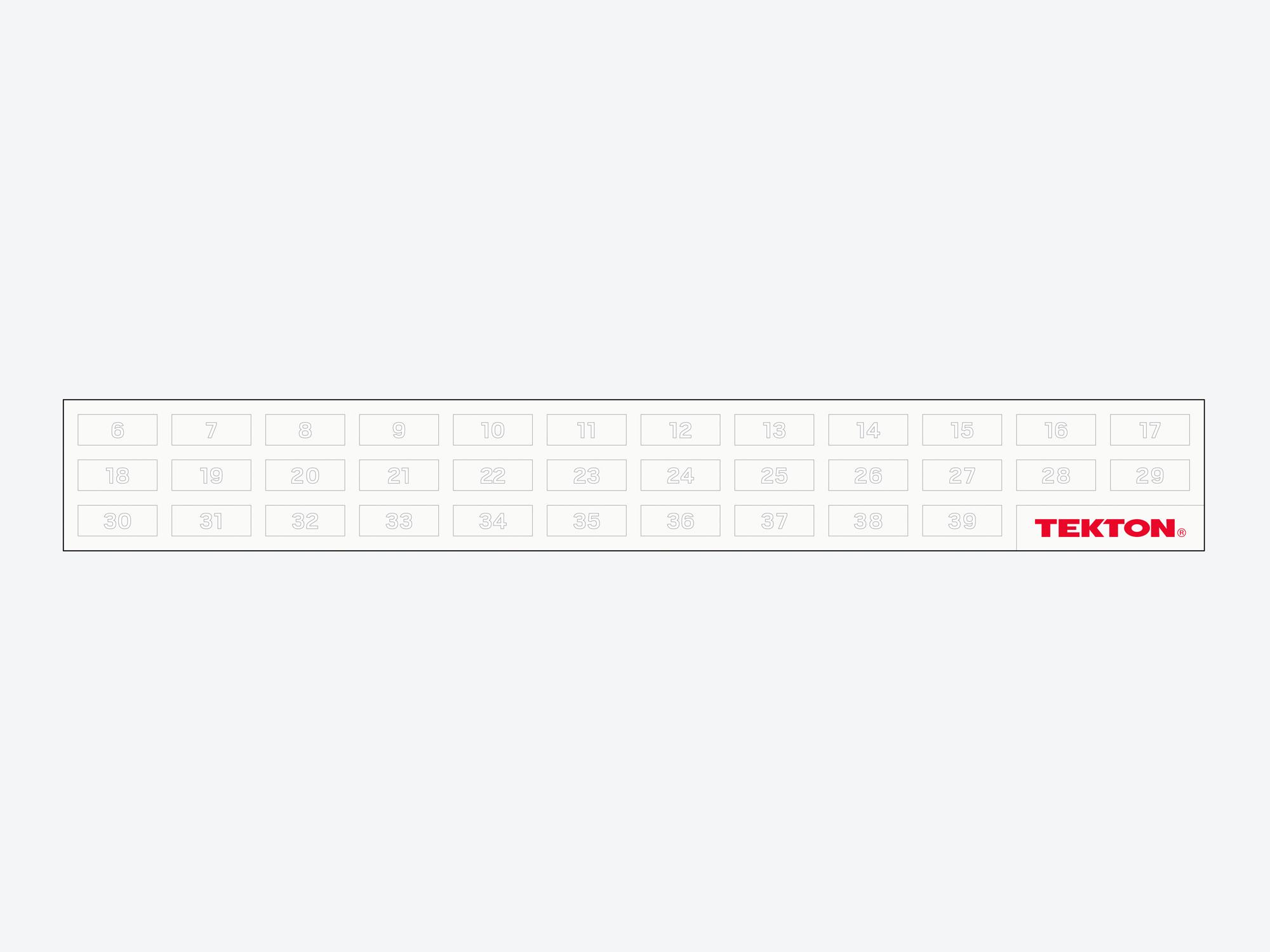 Front view of white Tekton wrench organization. Item #OTM27002