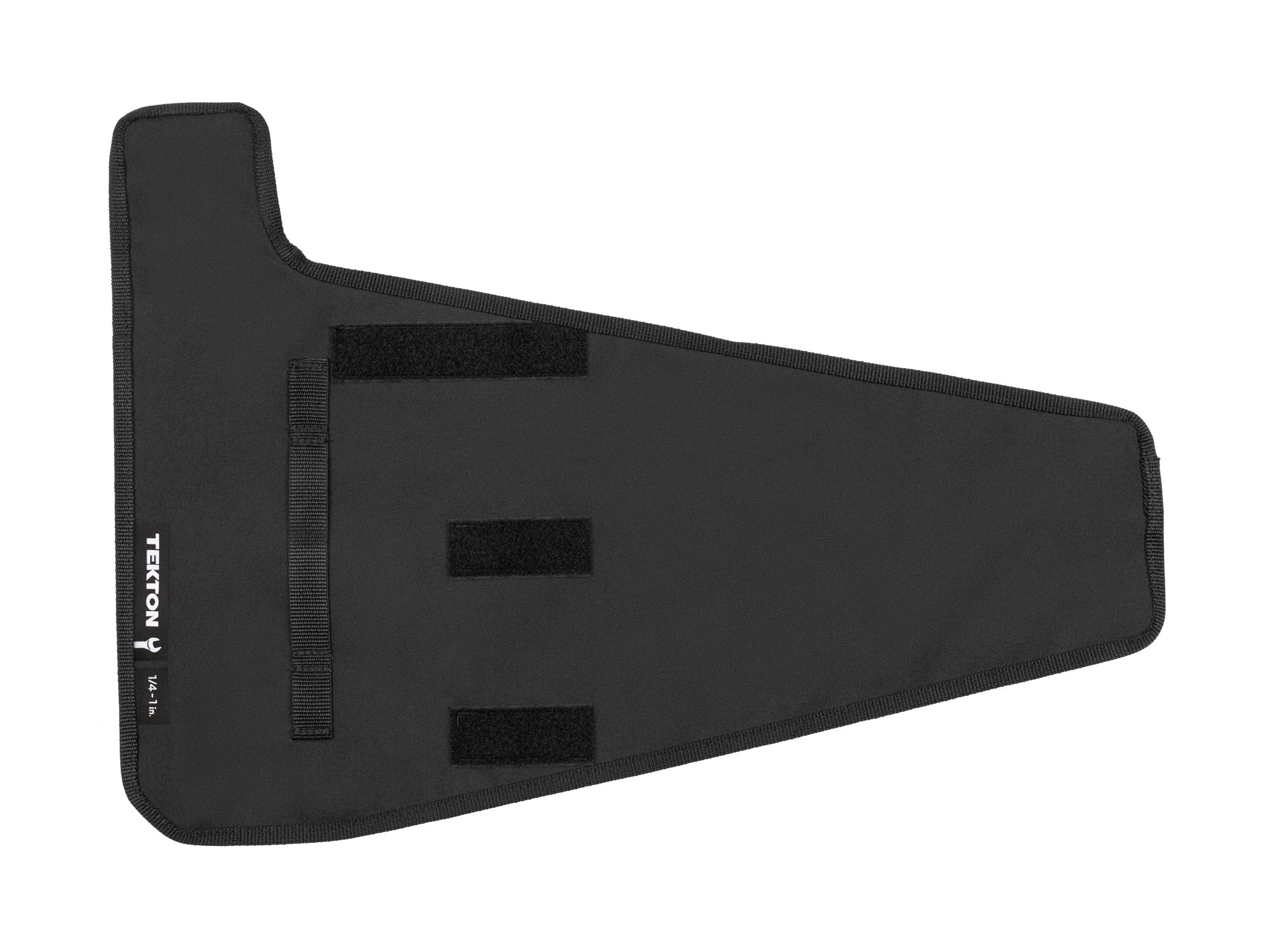 Black 15-Tool standard-length combination wrench pouch, made of canvas material. Marked with sizes 1/4-1 in. OTP21103.