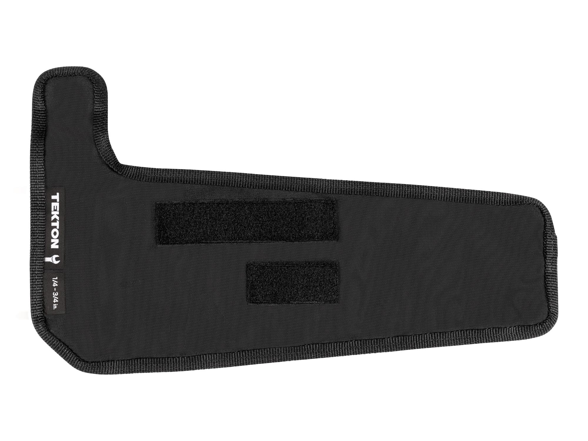 Back view of black Tekton roll wrench organization. Item #OTP21106
