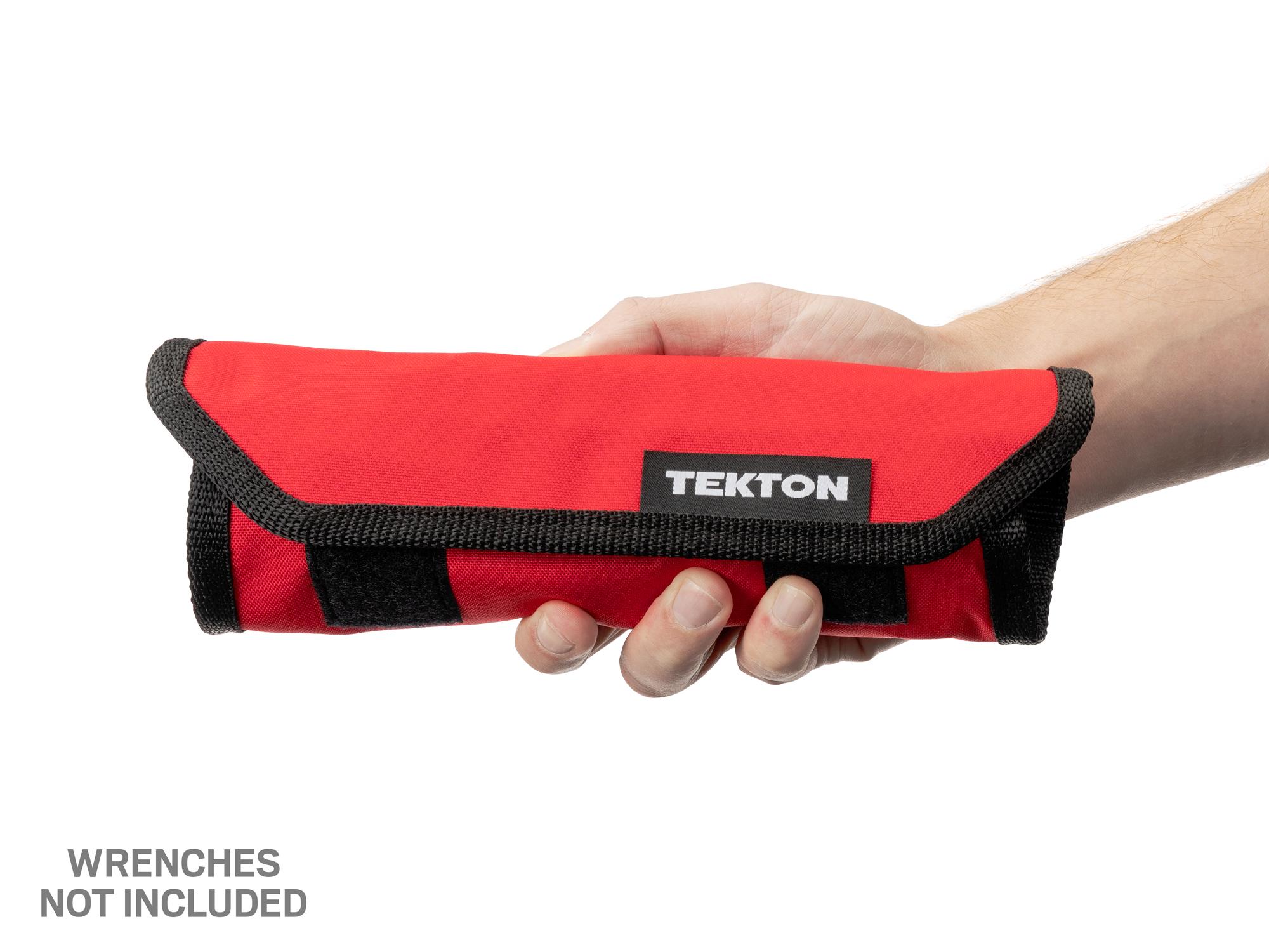Person holding red Tekton roll wrench organization. Item #OTP21201