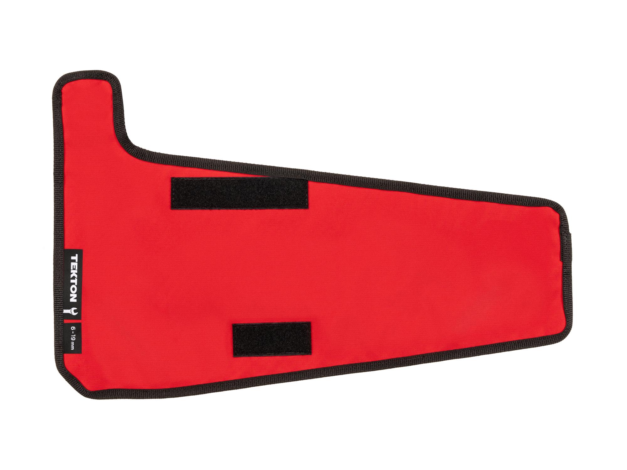 Back view of red Tekton roll wrench organization. Item #OTP21202