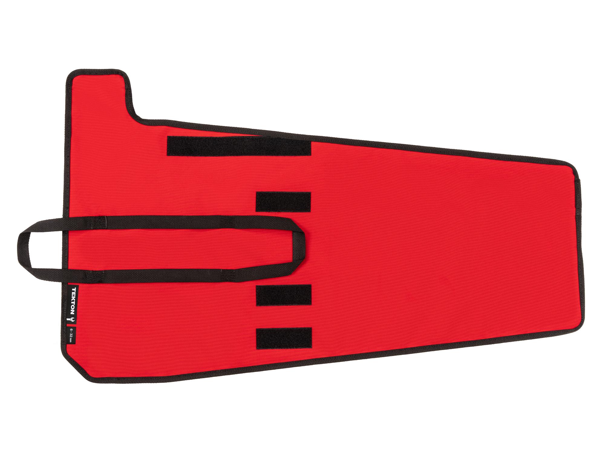Back view of red Tekton roll wrench organization. Item #OTP21204