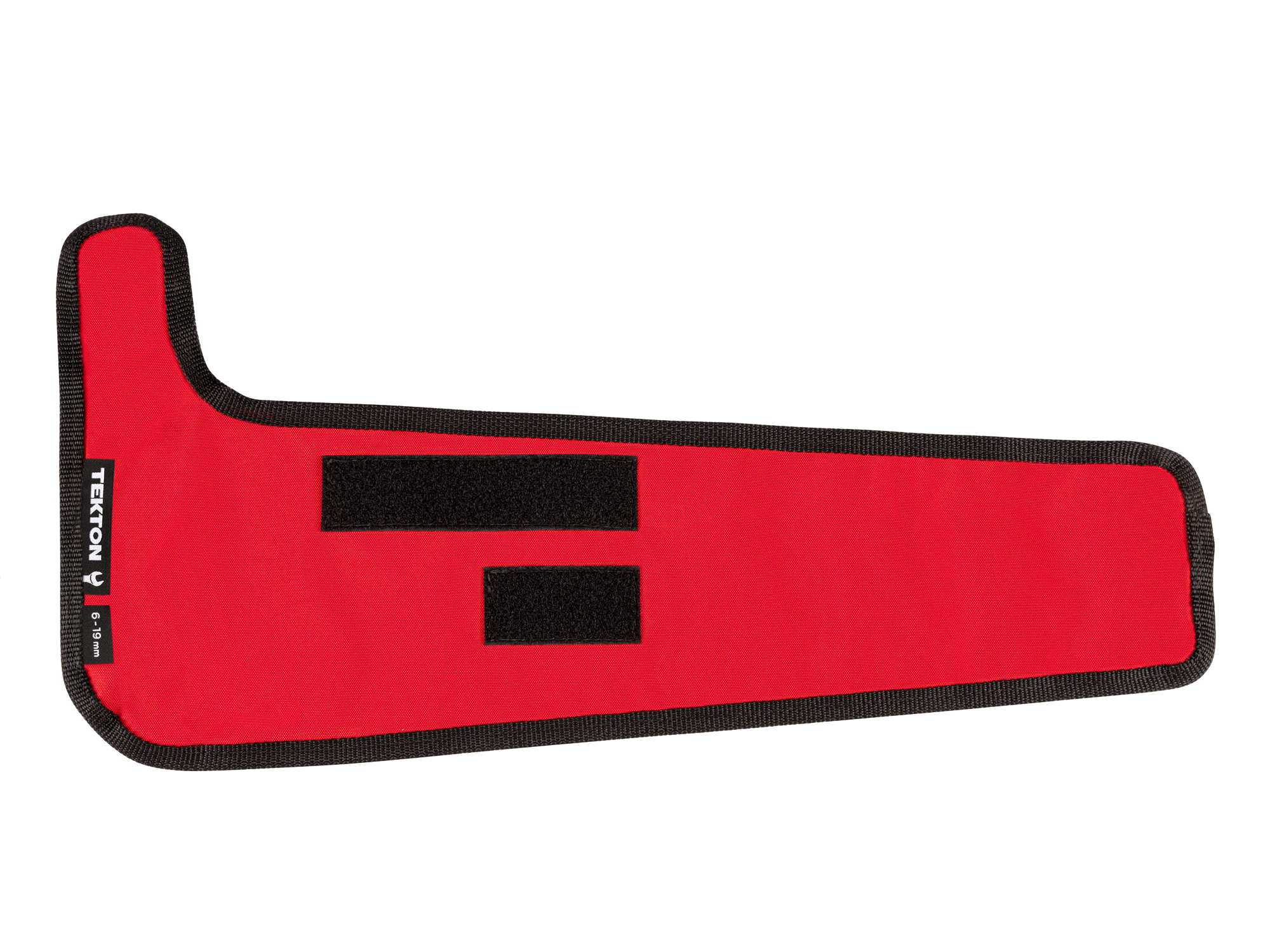 Red stubby combination wrench pouch. Canvas material. Marked with sizes (6-19 mm). OTP21206.