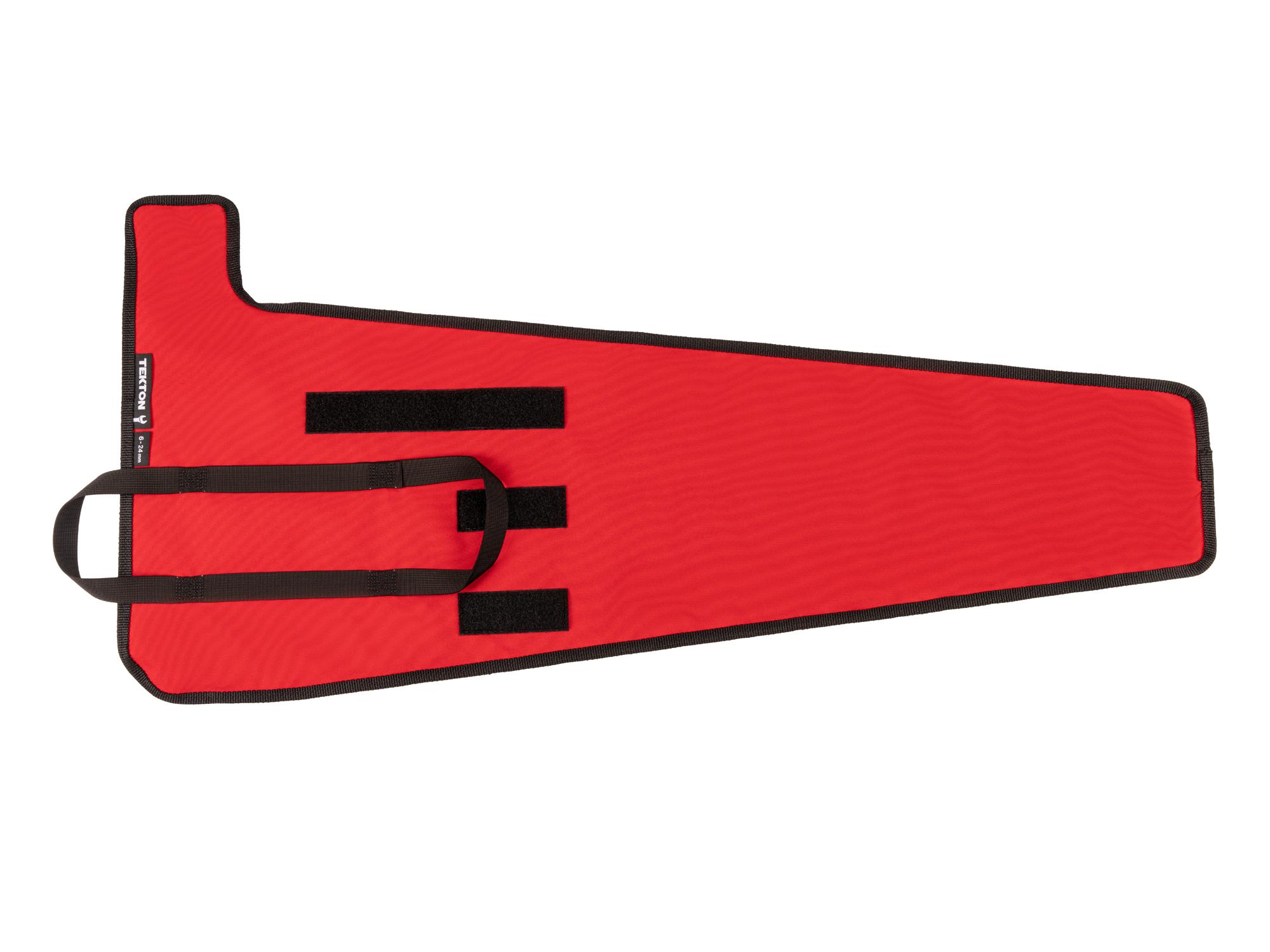 Back view of red Tekton roll wrench organization. Item #OTP21207