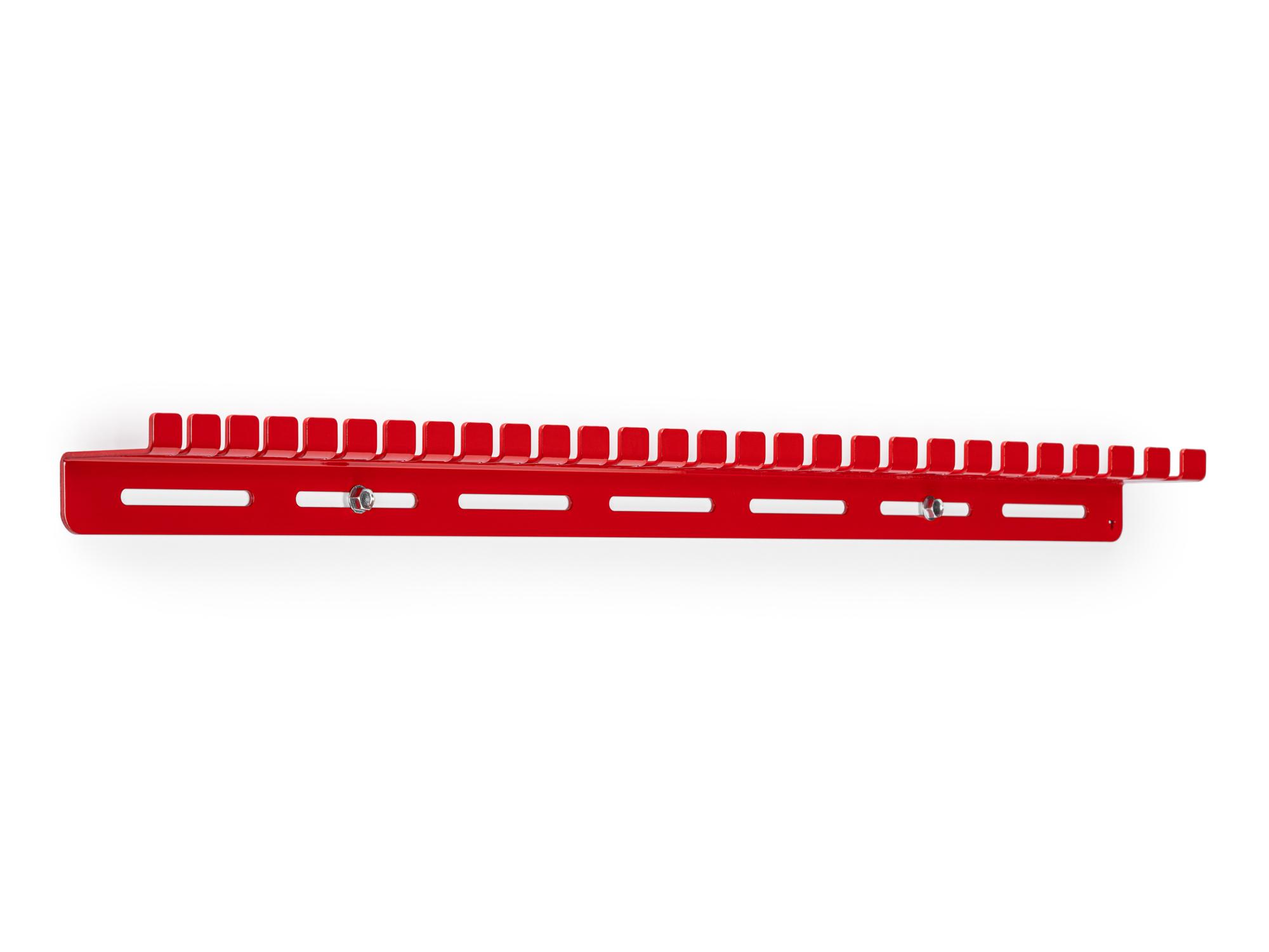 Front-right angle view of Tekton hanger red wrench organization set. Item #OWH11227