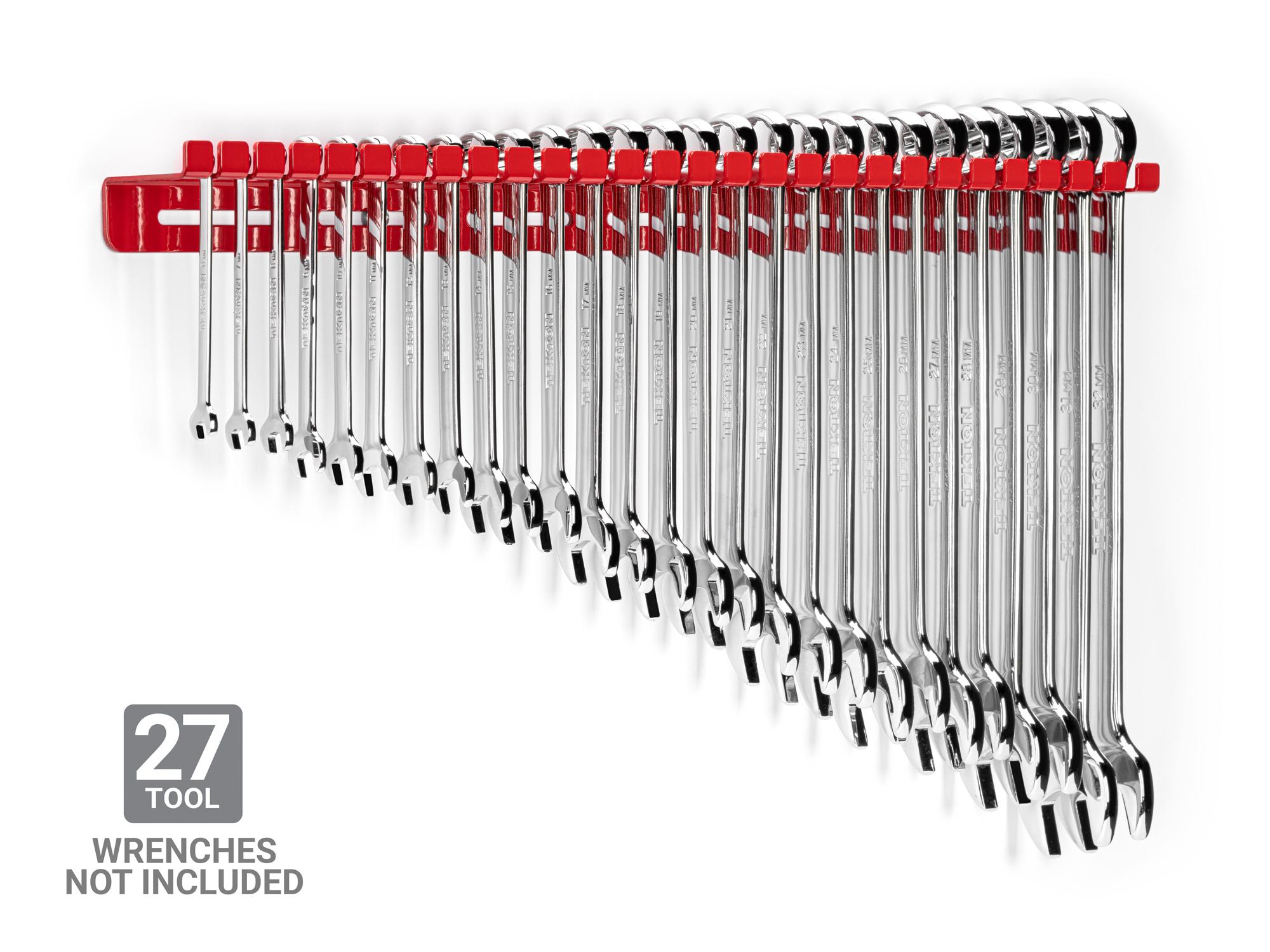 Front view of Tekton hanger red wrench organization set. Item #OWH11227
