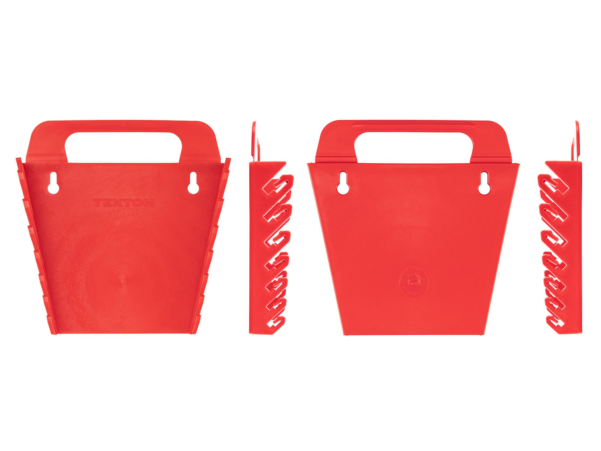 Side view of red Tekton holder wrench organization. Item #OWP23207