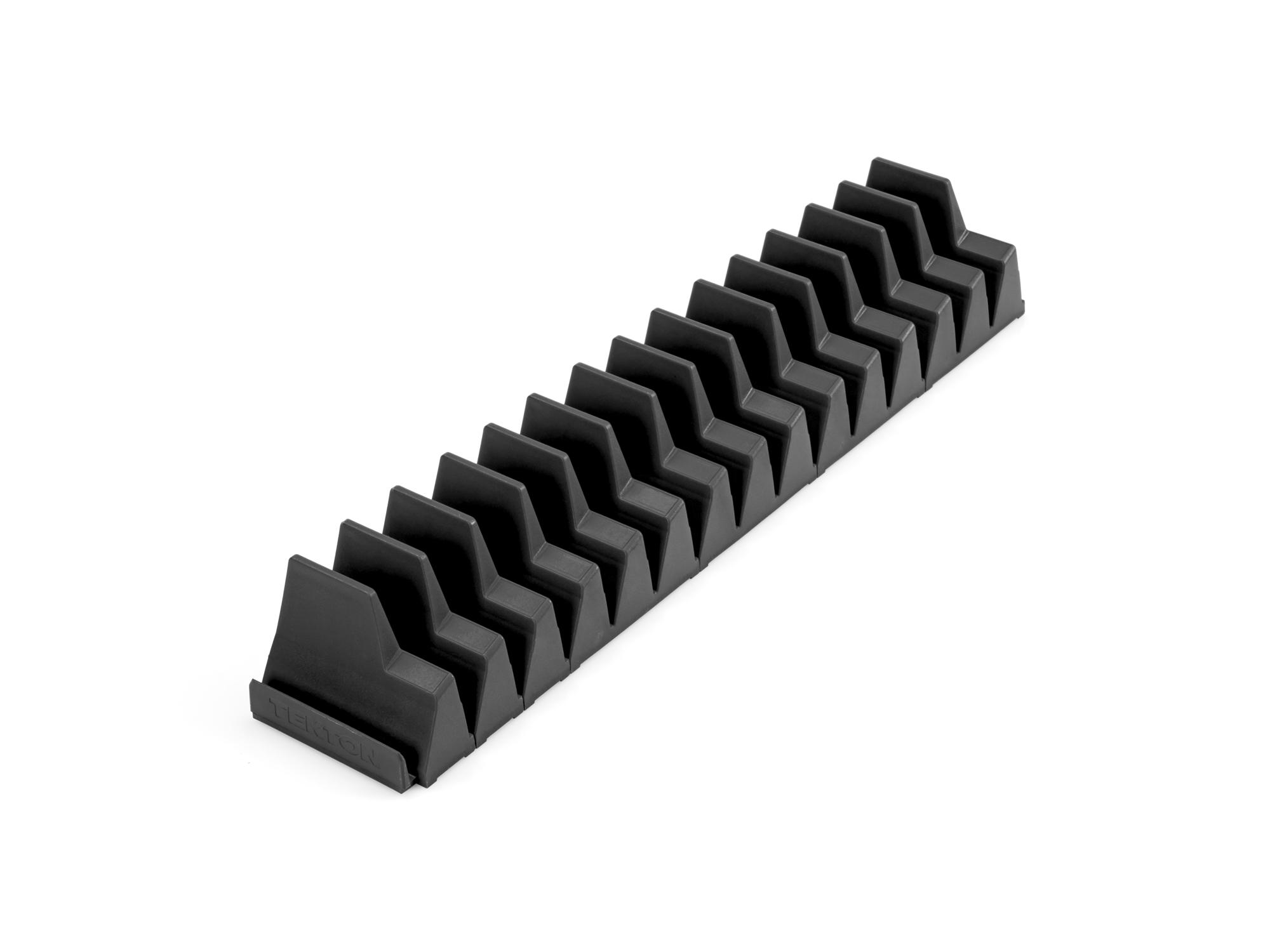 Front-right angle view of Tekton black modular wrench organization set. Item #OTM92114