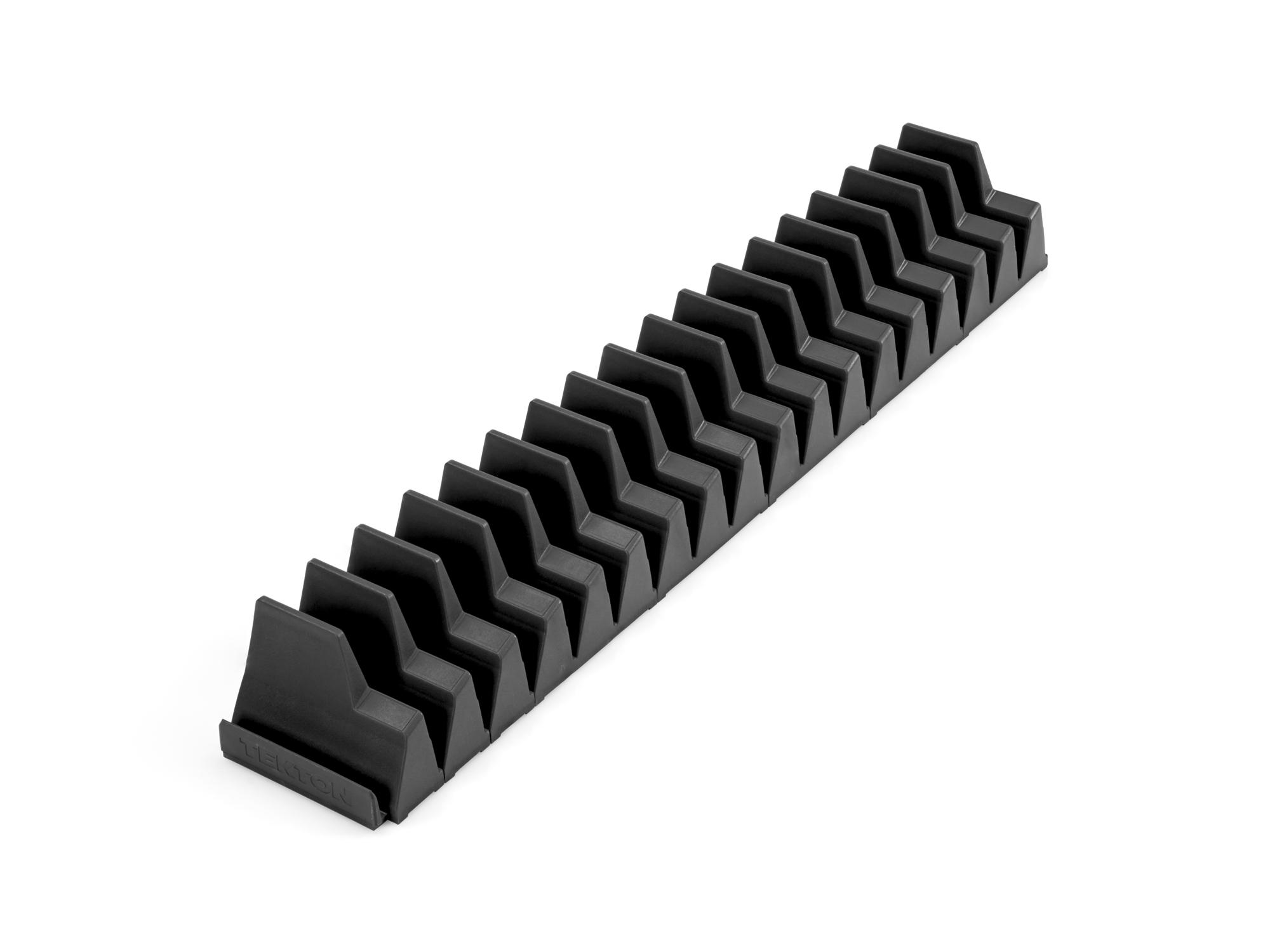 Front-right angle view of Tekton black modular wrench organization set. Item #OTM92117