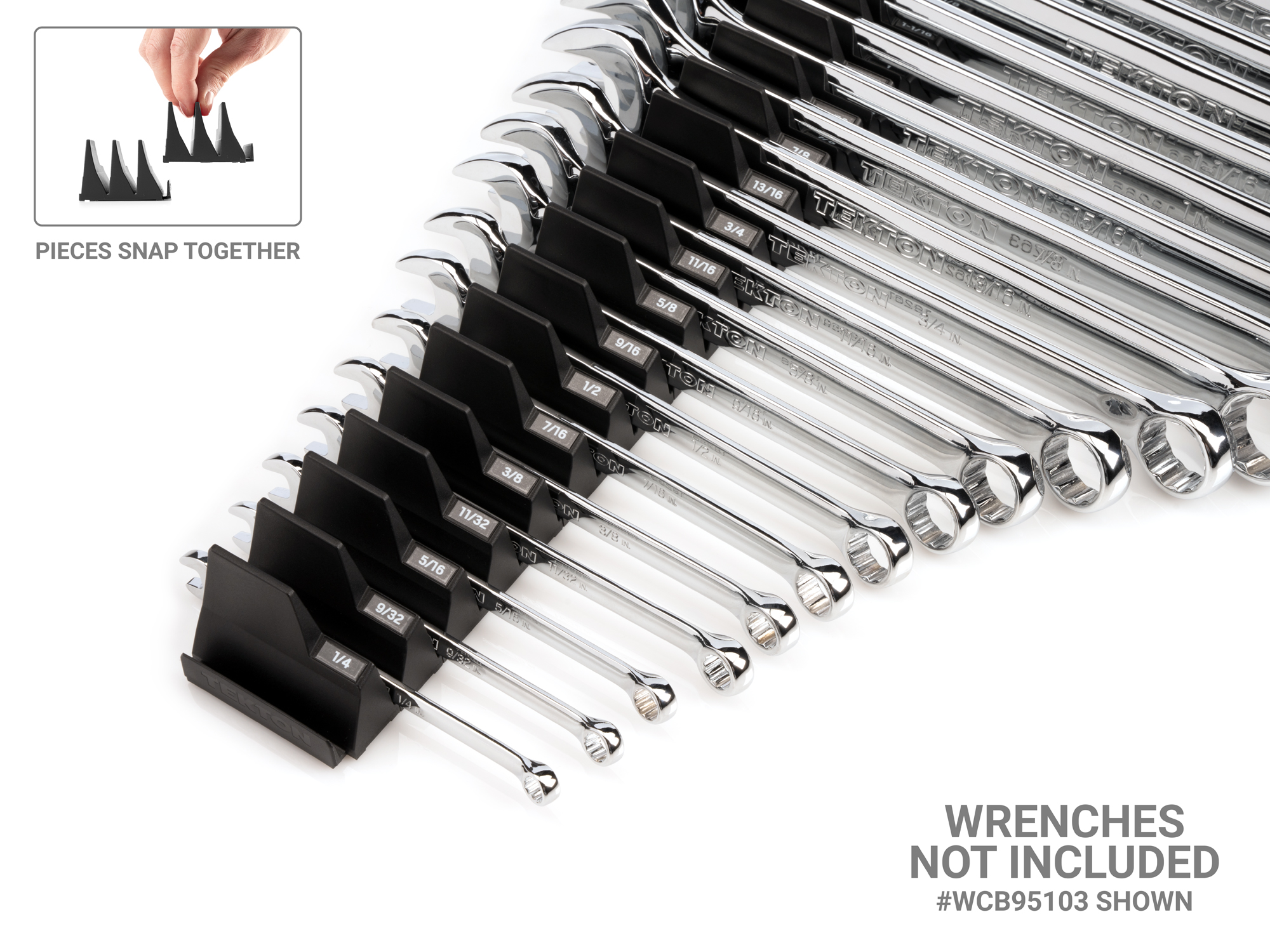 80-Tool Modular Wrench Organizer Set (Black) | TEKTON | Made in USA