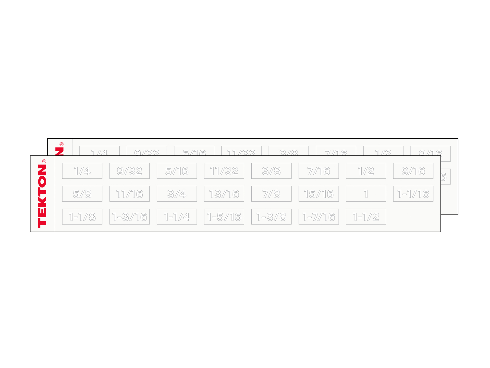 Connect pieces to create modular wrench organization that holds a wide range of wrench and tool sizes with consistent spacing. OTM92180.