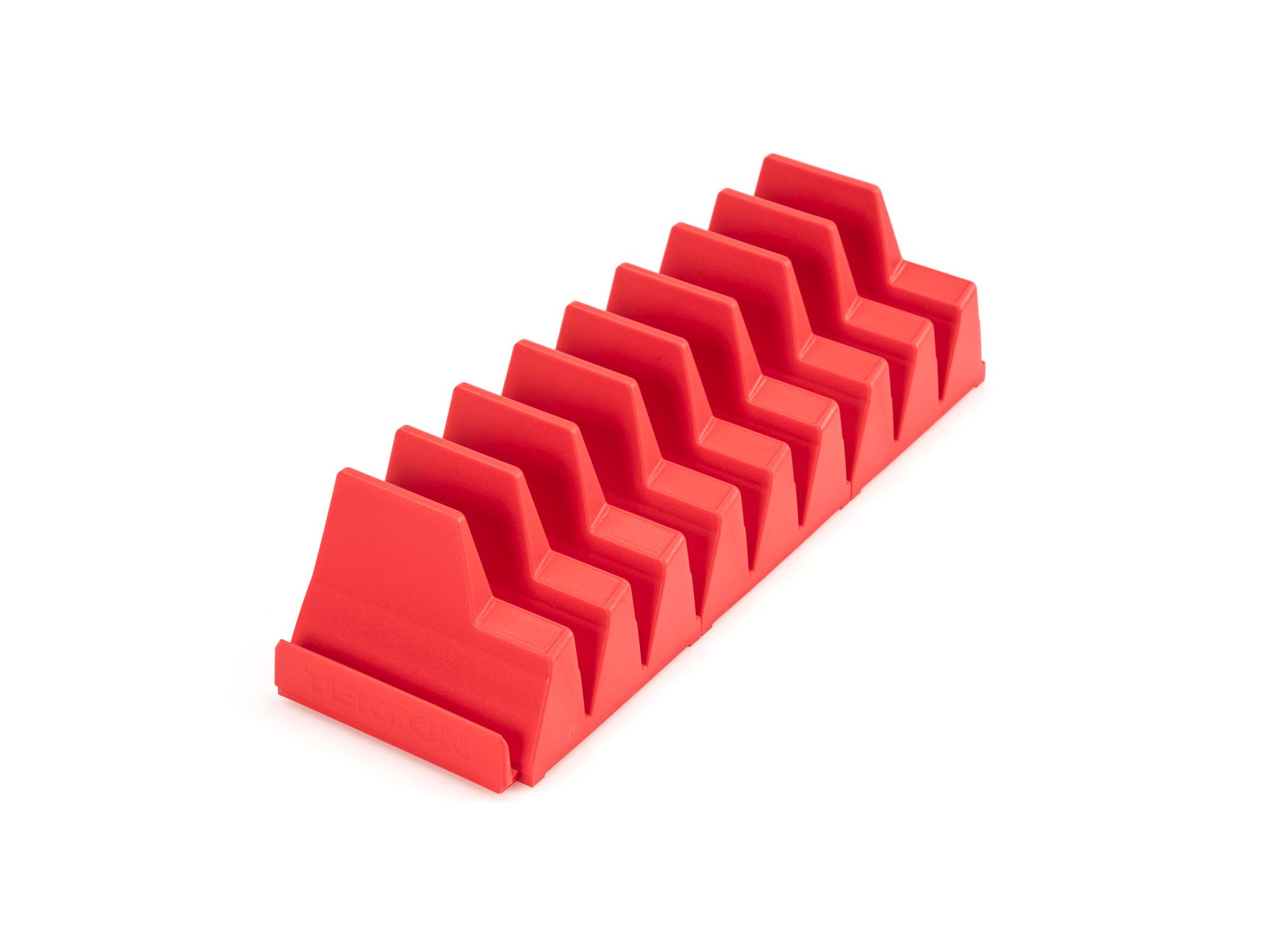 Front-right angle view of Tekton red modular wrench organization set. Item #OTM92208