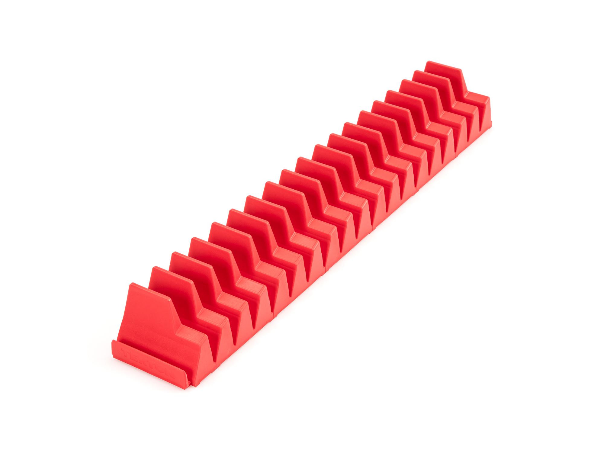 Front-right angle view of Tekton red modular wrench organization set. Item #OTM92218
