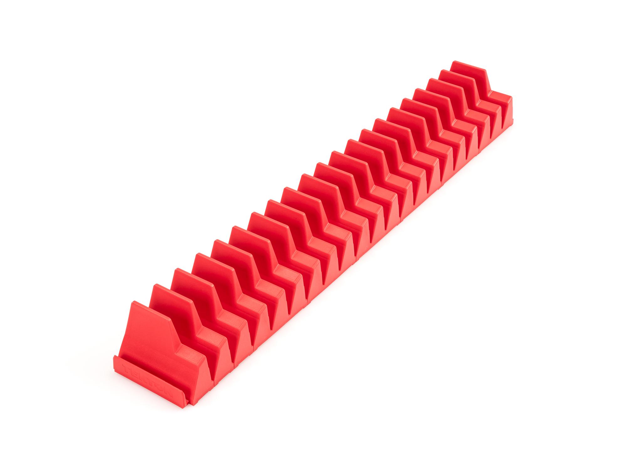Front-right angle view of Tekton red modular wrench organization set. Item #OTM92220