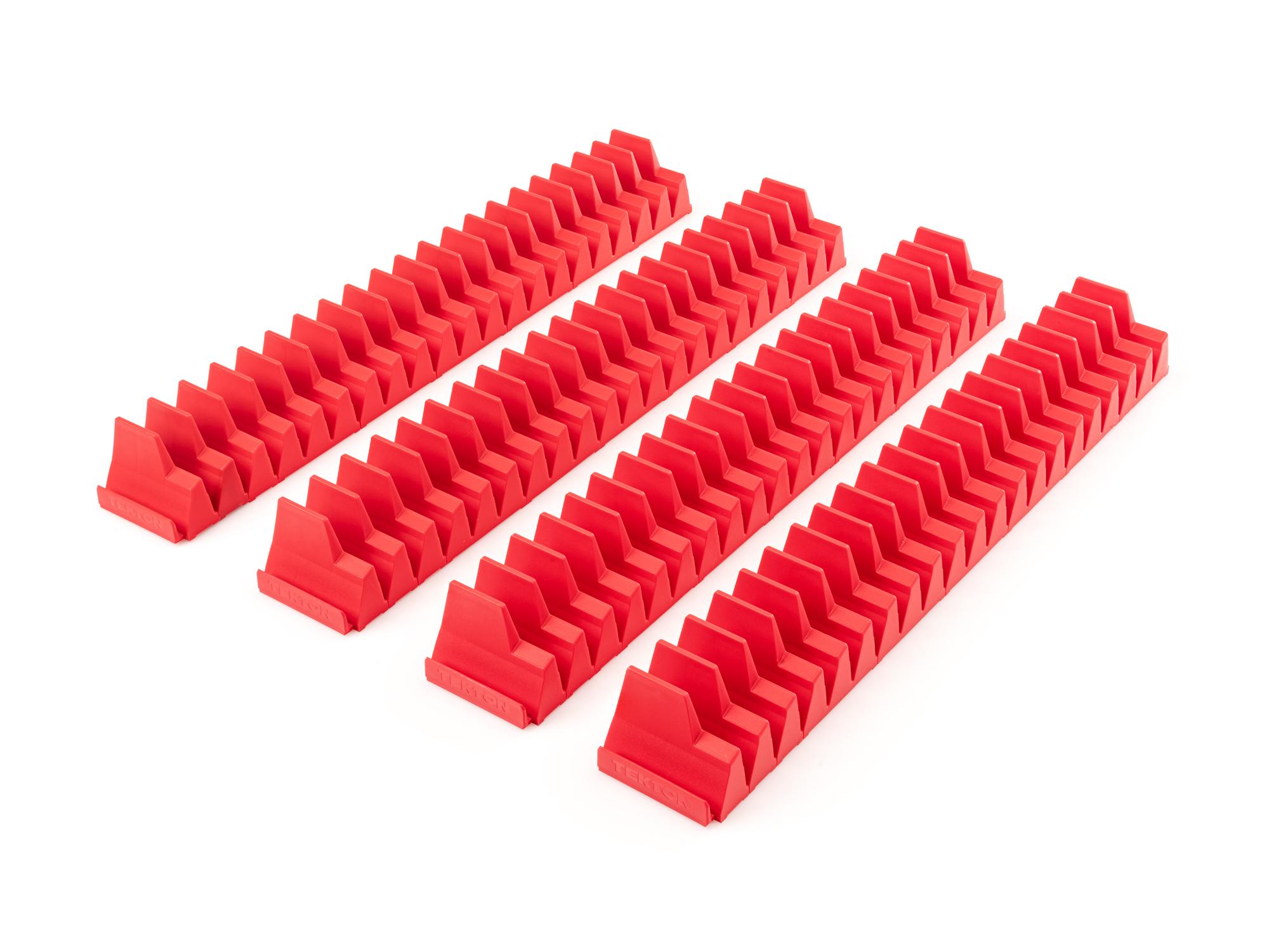 Front-right angle view of Tekton red modular wrench organization set. Item #OTM92280