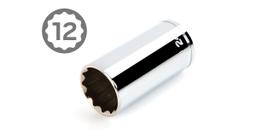 Tekton 24 mm 12-point deep chome-plated hand drive socket