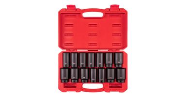 Tekton axle nut impact drive socket set in red case