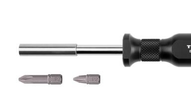 An aluminum bit driver with bits
