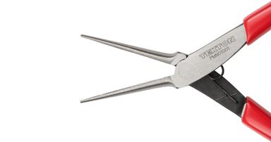 Tekton mini needle nose pliers with red handles