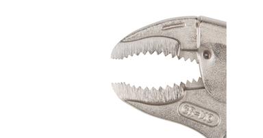 Tekton locking pliers with curved jaw