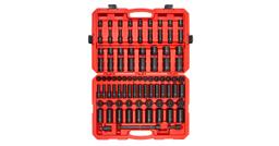 Tekton 6-point impact drive socket set in red case