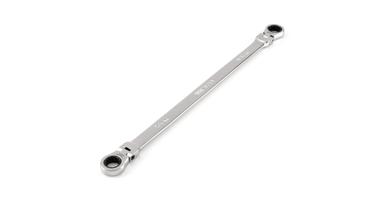 Tekton long flex head 12-point ratcheting satin chrome-plated box end wrench