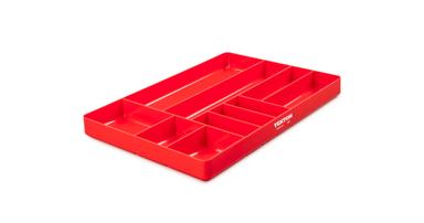 Red plastic Tekton organizer tray