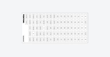 Tekton socket rail label sheet