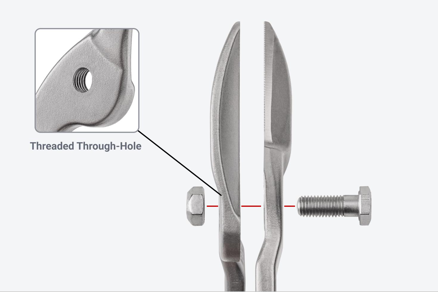 Graphic showing the threaded through-hole