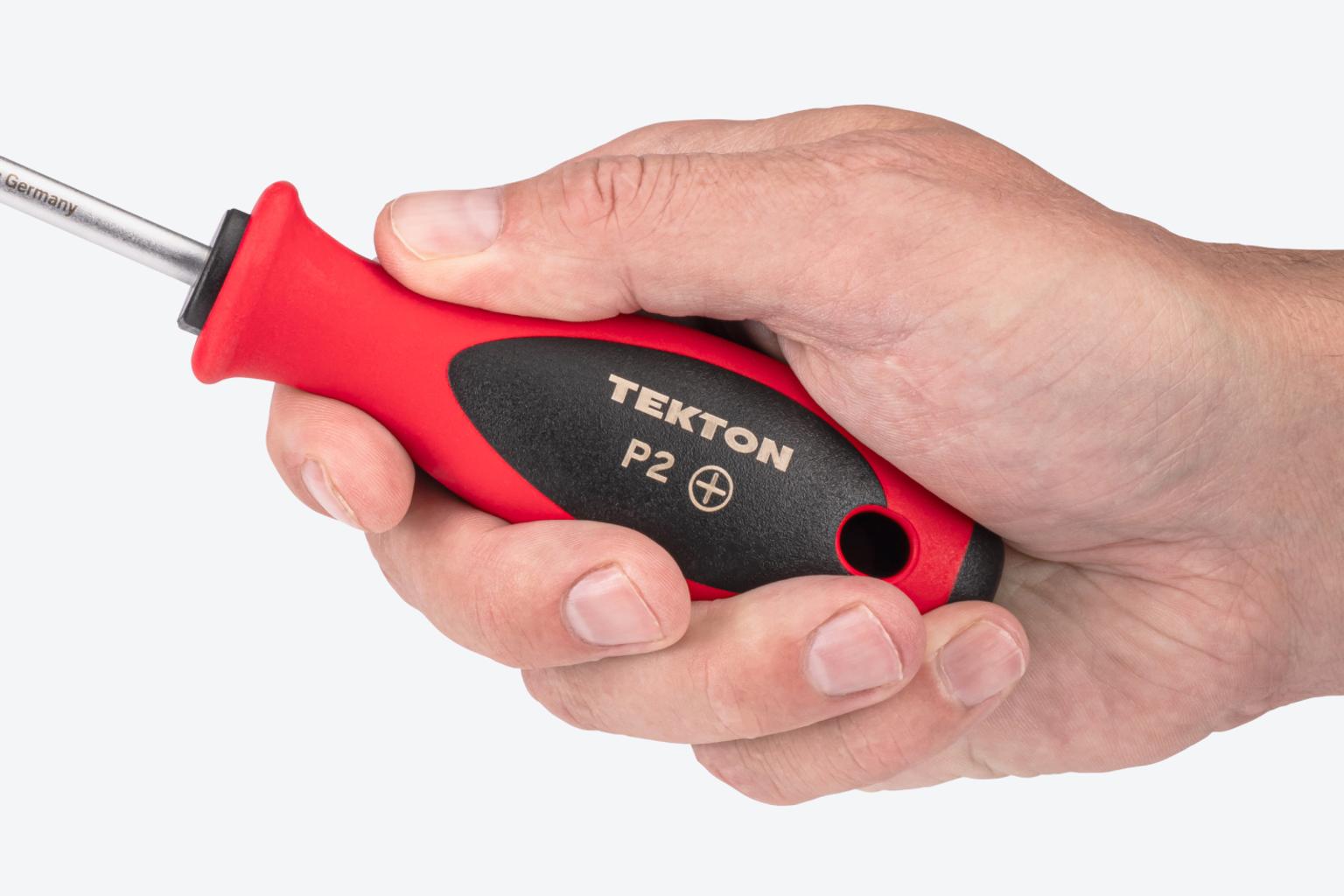 A hand holding a Tekton P2 screwdriver #DWP00302