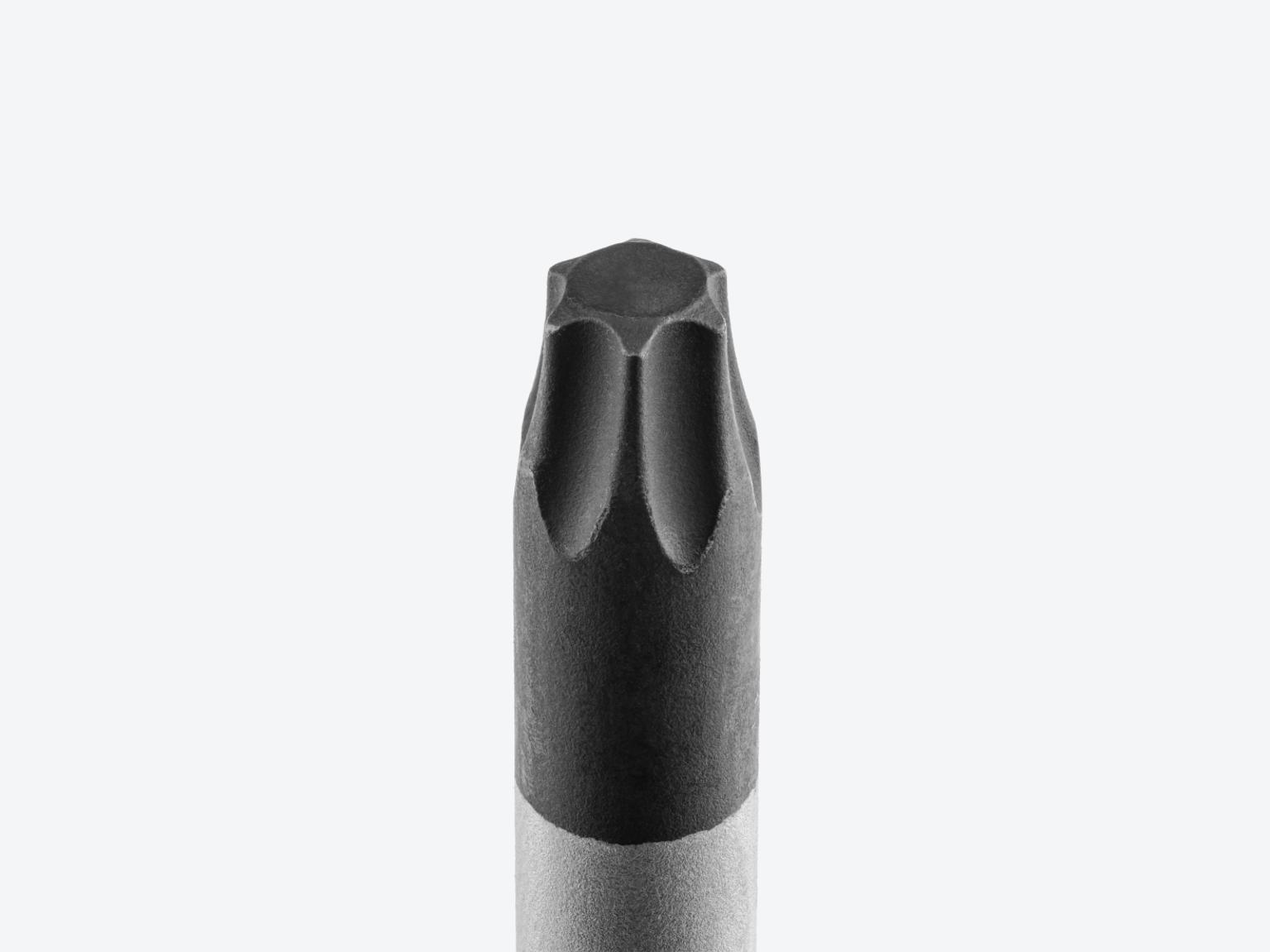 Close-up of a Torx screwdriver tip