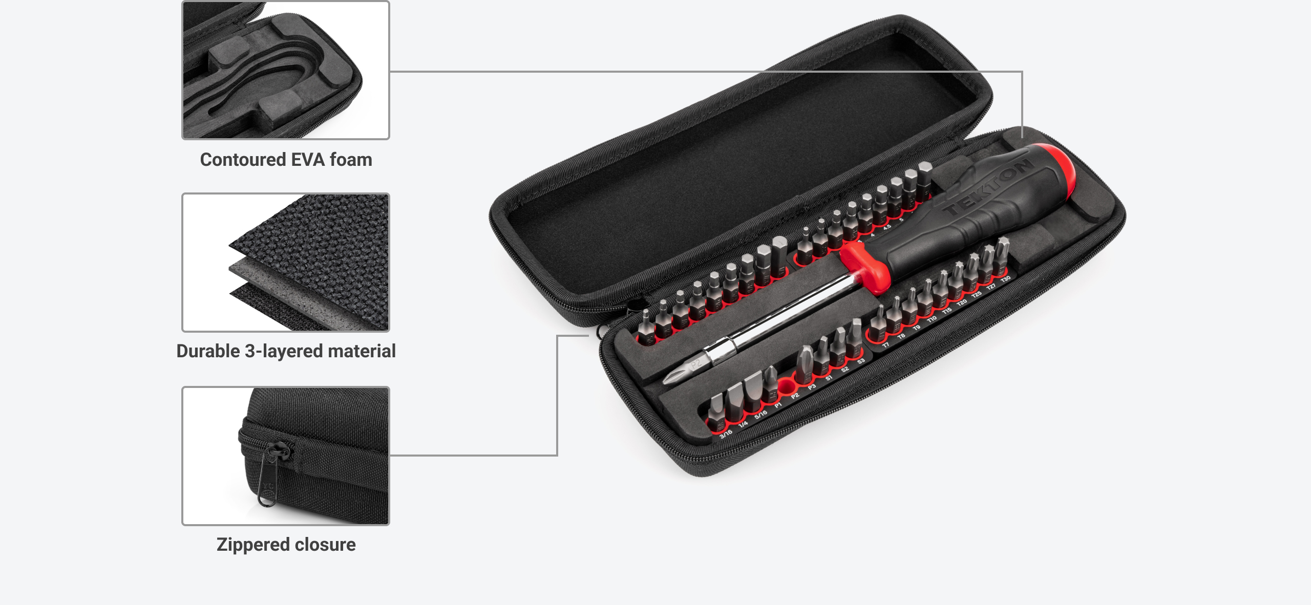 37-Piece 1/4 Inch High-Torque Driver and Bit Set with Case) | TEKTON
