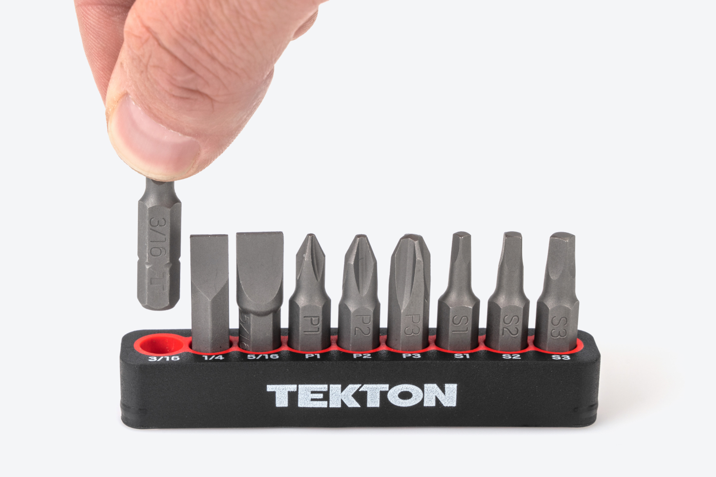 9-Piece 1/4 Inch Phillips, Slotted, Square Bit Set | TEKTON