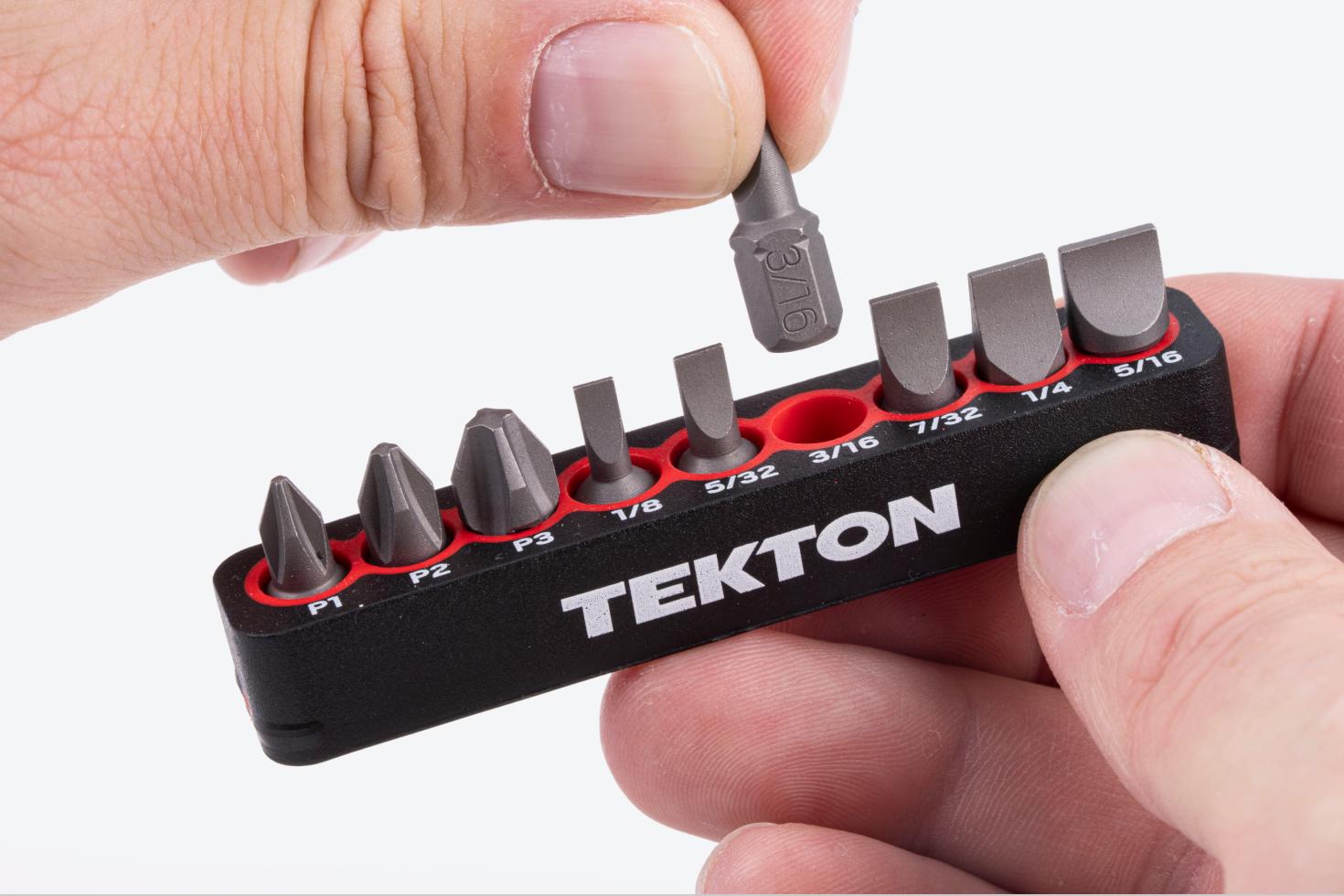 A 3/16 inch slotted bit being removed from a rail.