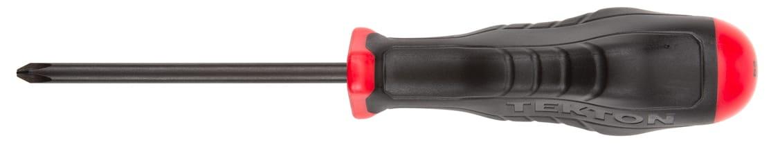 A Tekton high-torque driver completed with the soft over-mold grip on the tri-lobed handle.
