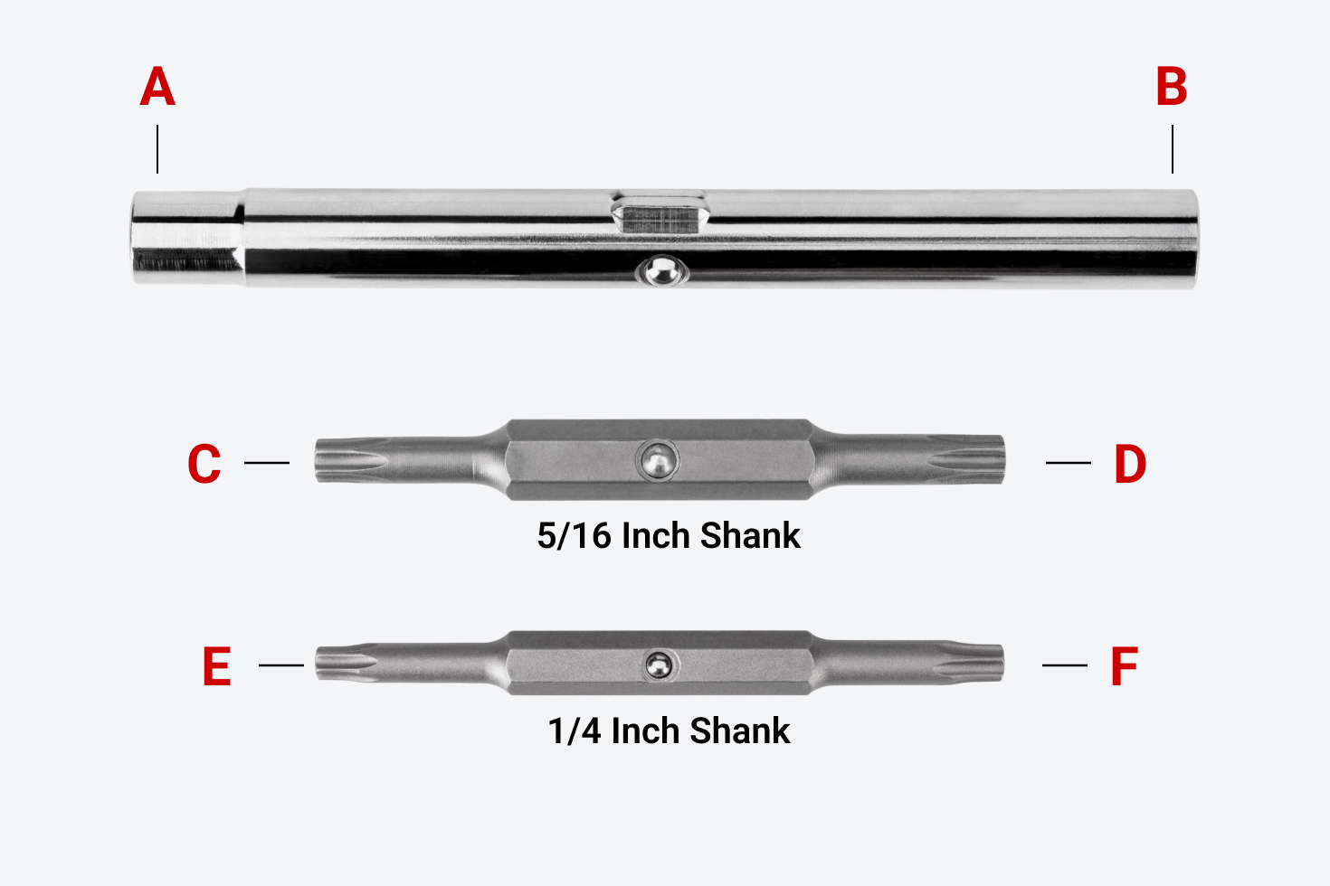 6-in-1 Torx Driver (T20 x T25, T27 x T30) - Black | TEKTON