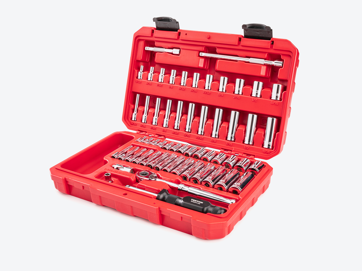 1/4 Inch Drive 6-Point Socket and Ratchet Set (56-Piece) | TEKTON