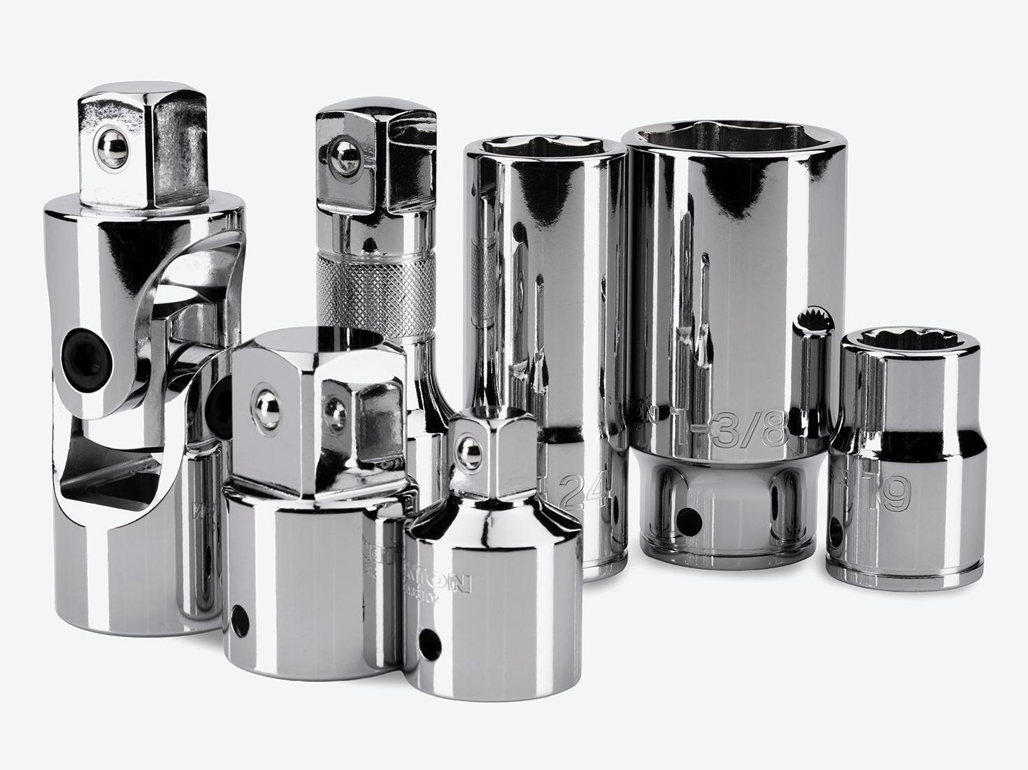 Tekton 3/4 inch drive sockets and accessories on a light gray background.