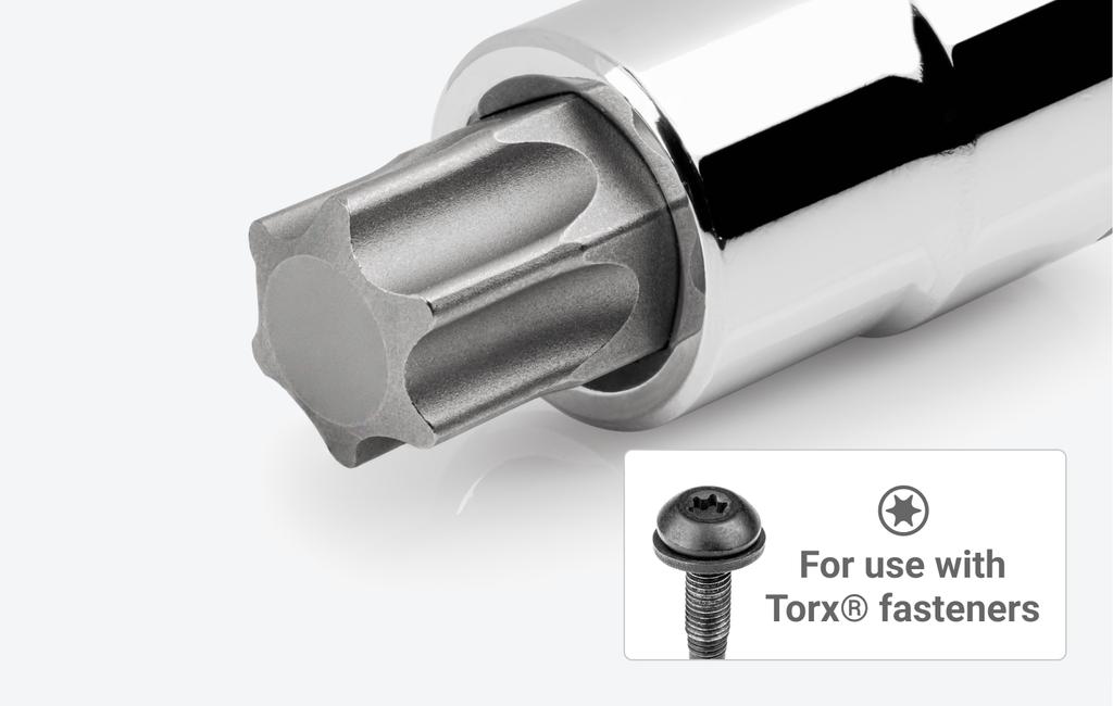 9-Piece 1/2 Inch Drive Torx Bit Socket Set with Rail | TEKTON