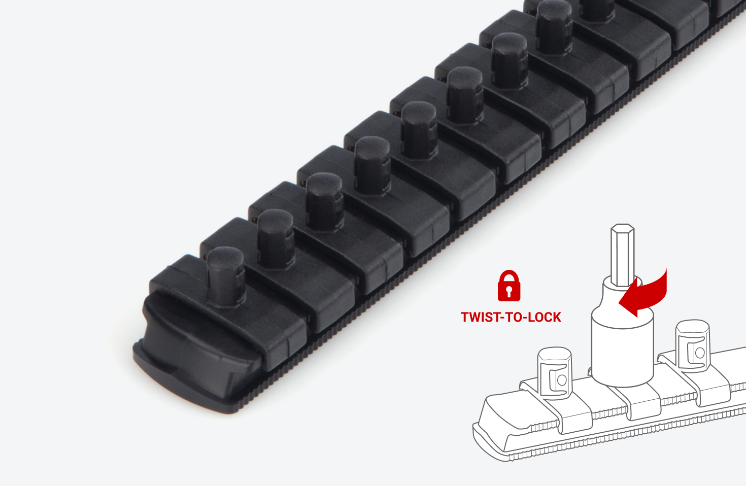 1/4 Inch Drive Hex Bit Socket Set, 10-Piece (Rail) | Tekton | SHB90105