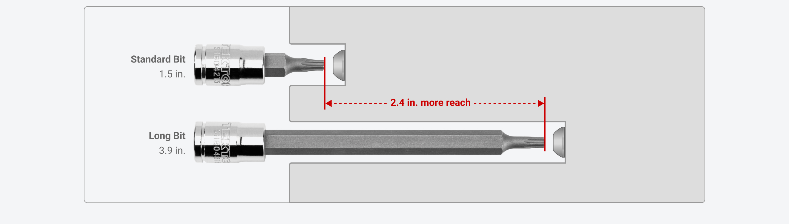 1/4 Inch Drive Long Hex Bit Socket Set (T6–T30) | TEKTON