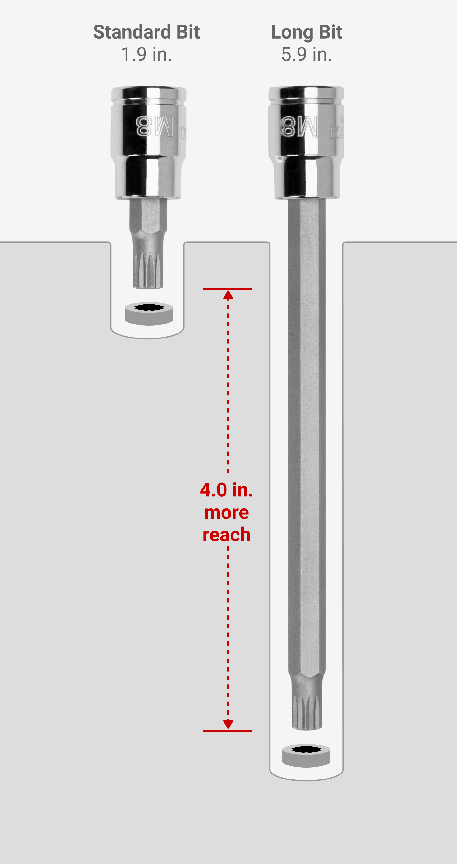 3/8 Inch Drive x M6 Long Triple Square Bit Socket | TEKTON