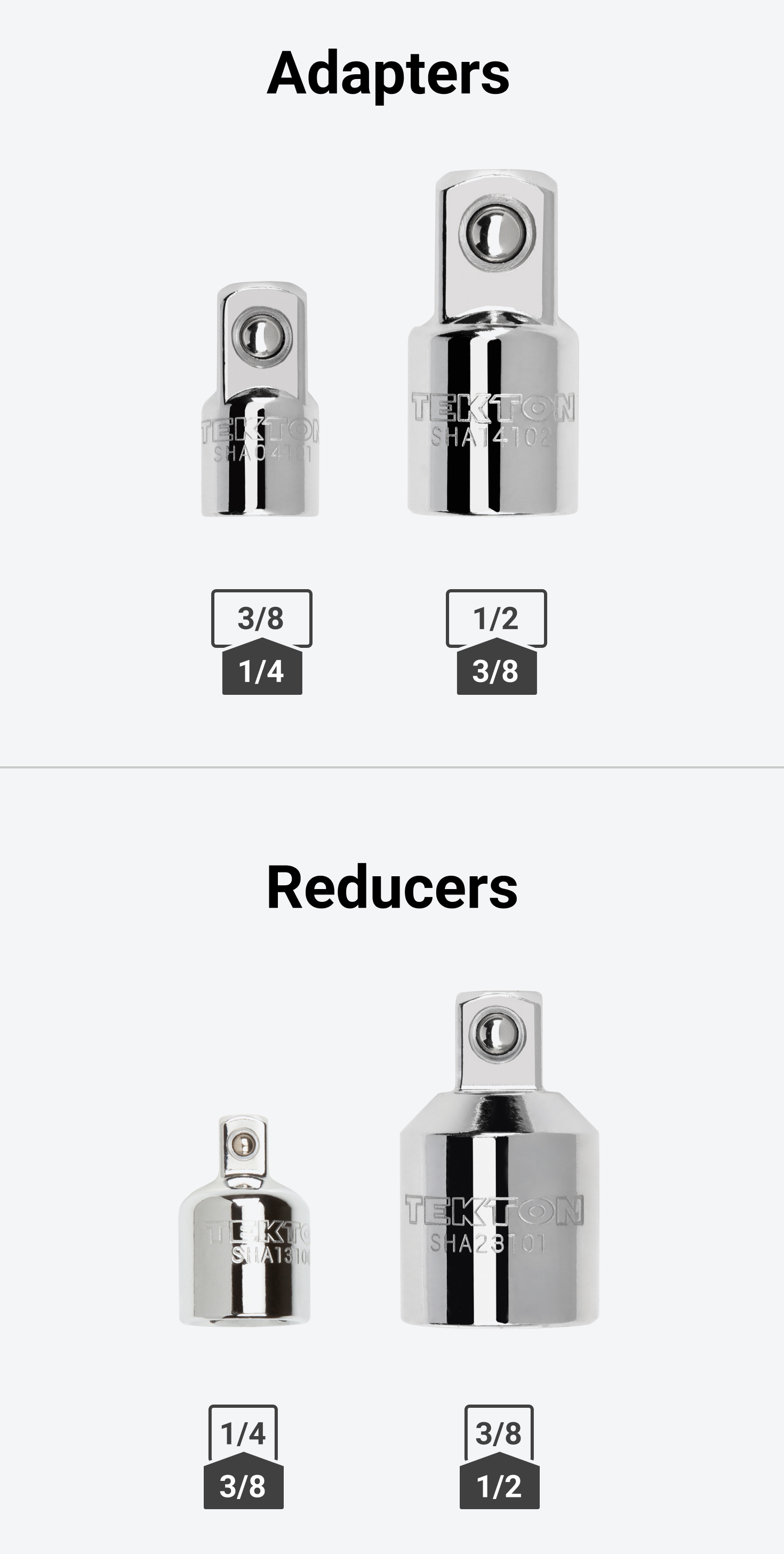 4-Piece Adapter/Reducer Set | TEKTON