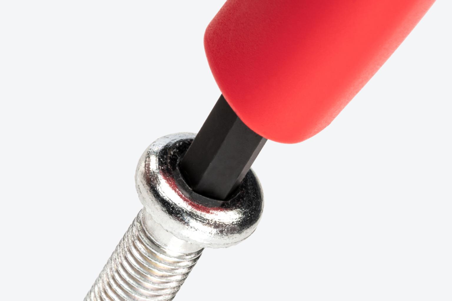 Tekton T-handle hex key in fastener